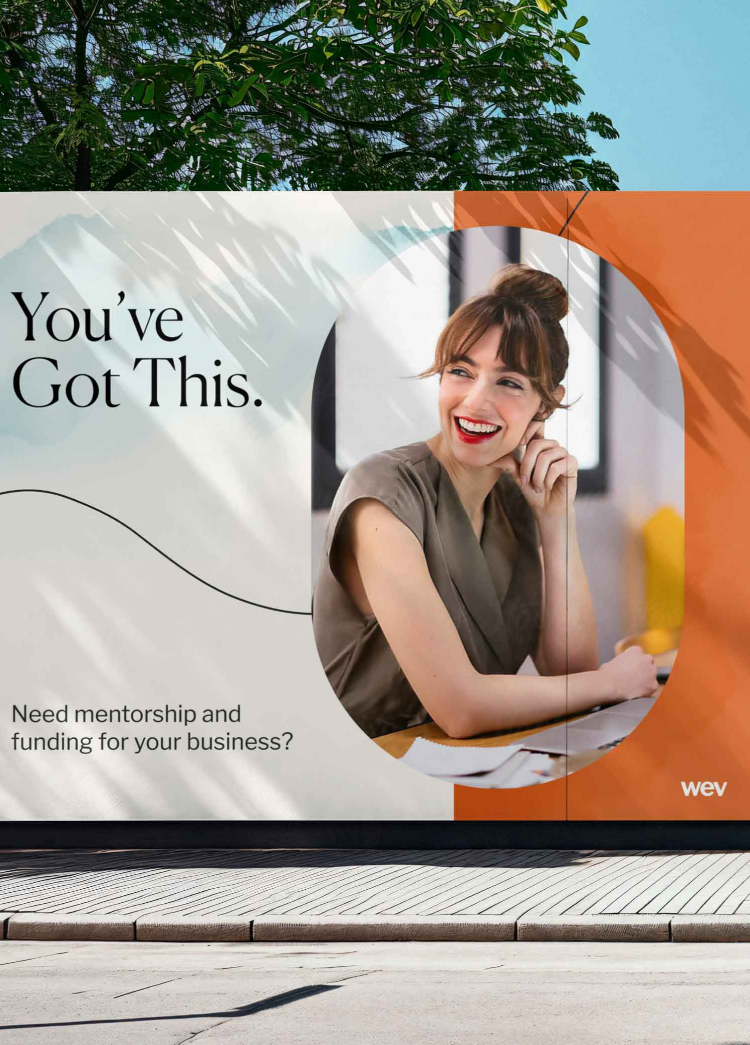 WEV Nonprofit Marketing Banner on street
