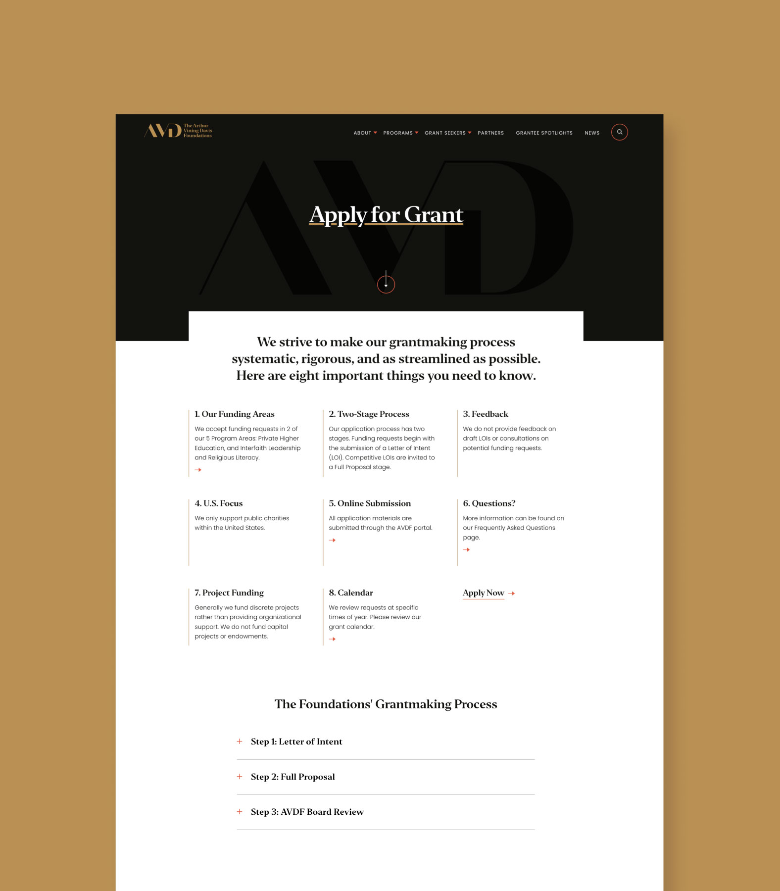 AVDF-foundation-grant-application-web-design-optimized