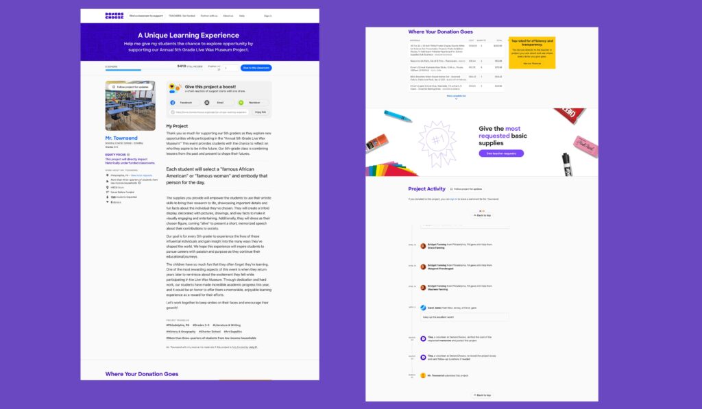 Donors Choose Project Page 