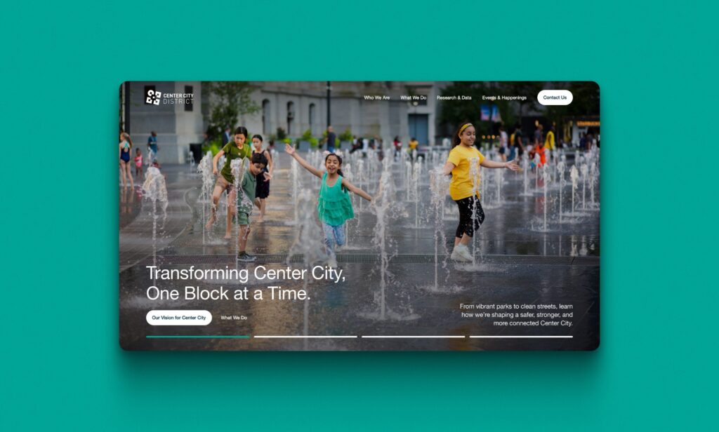 Homepage mockup of Center City District