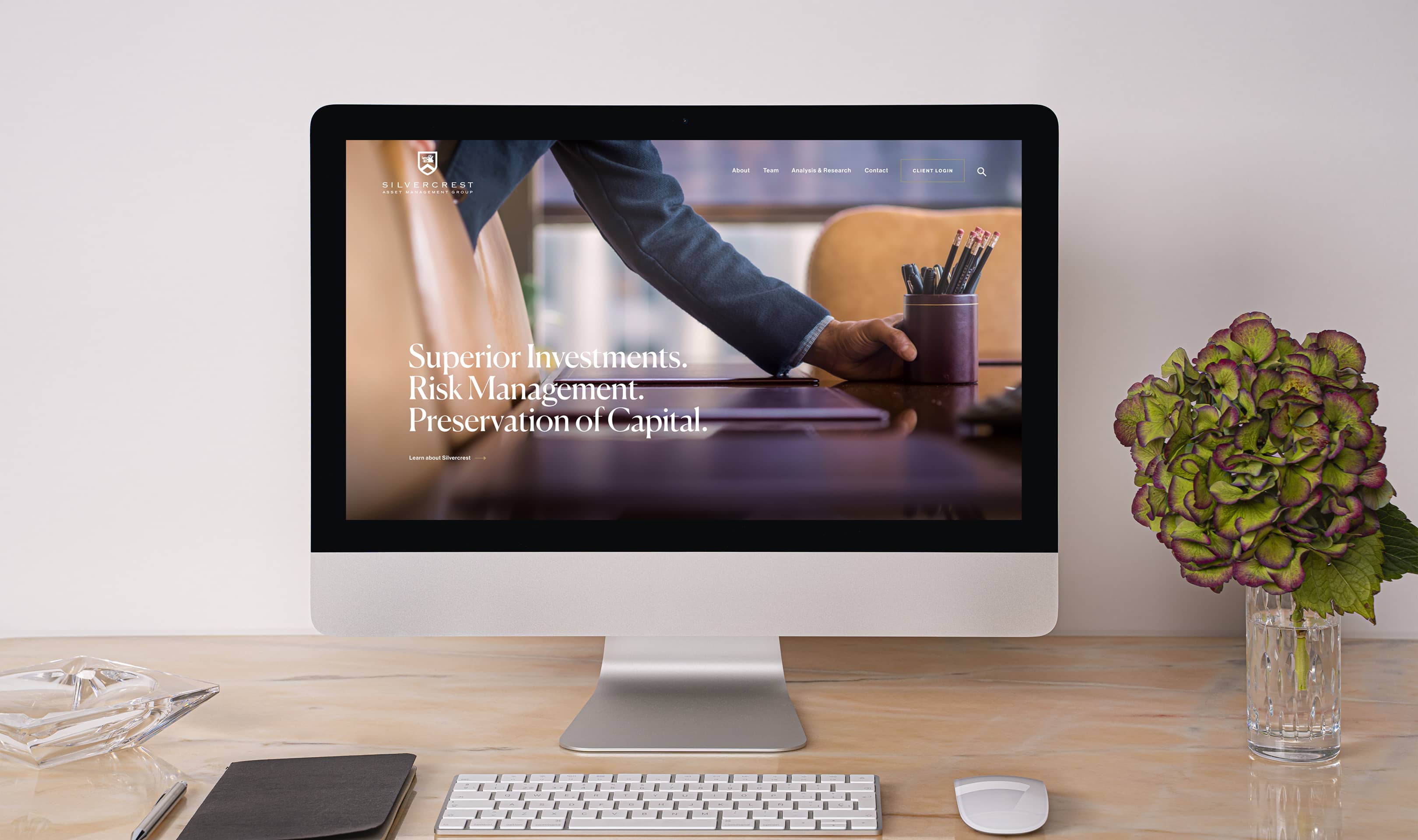 Homepage of Silvercrest website on desktop computer