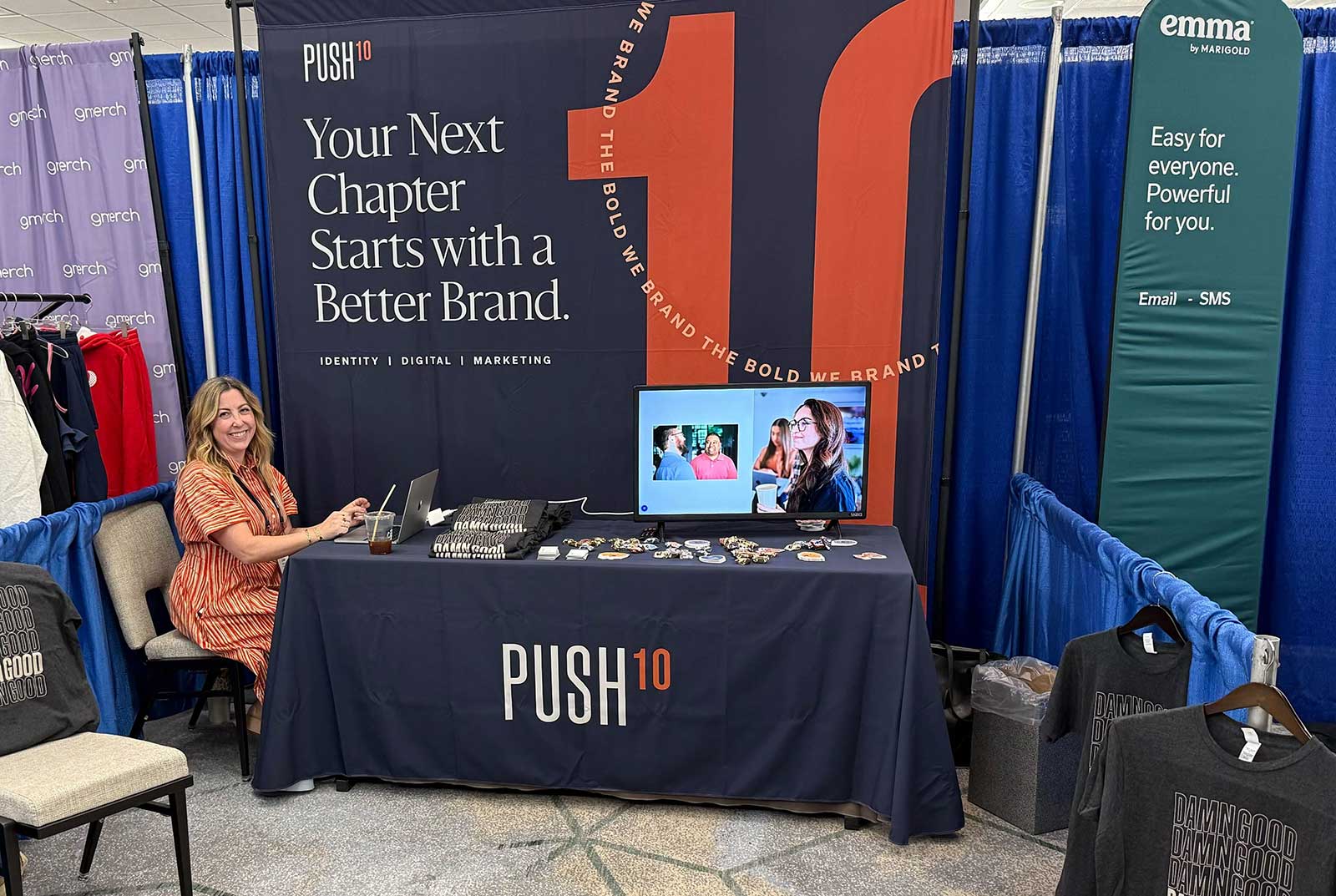 Push10 booth at FCA greek marketing conference in Denver