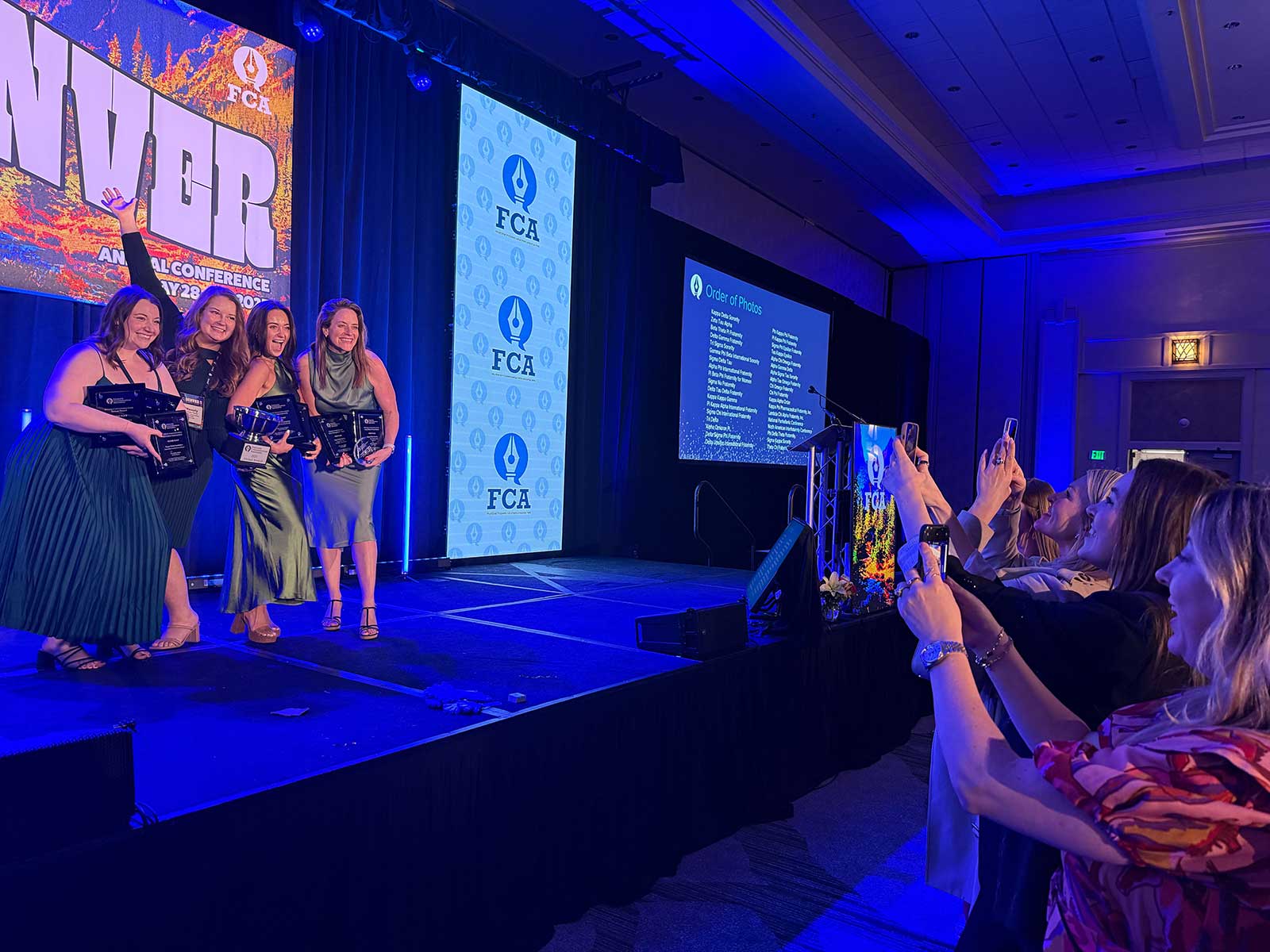 Kappa Delta accepting marketing awards at 2025 FCA conference in Denver