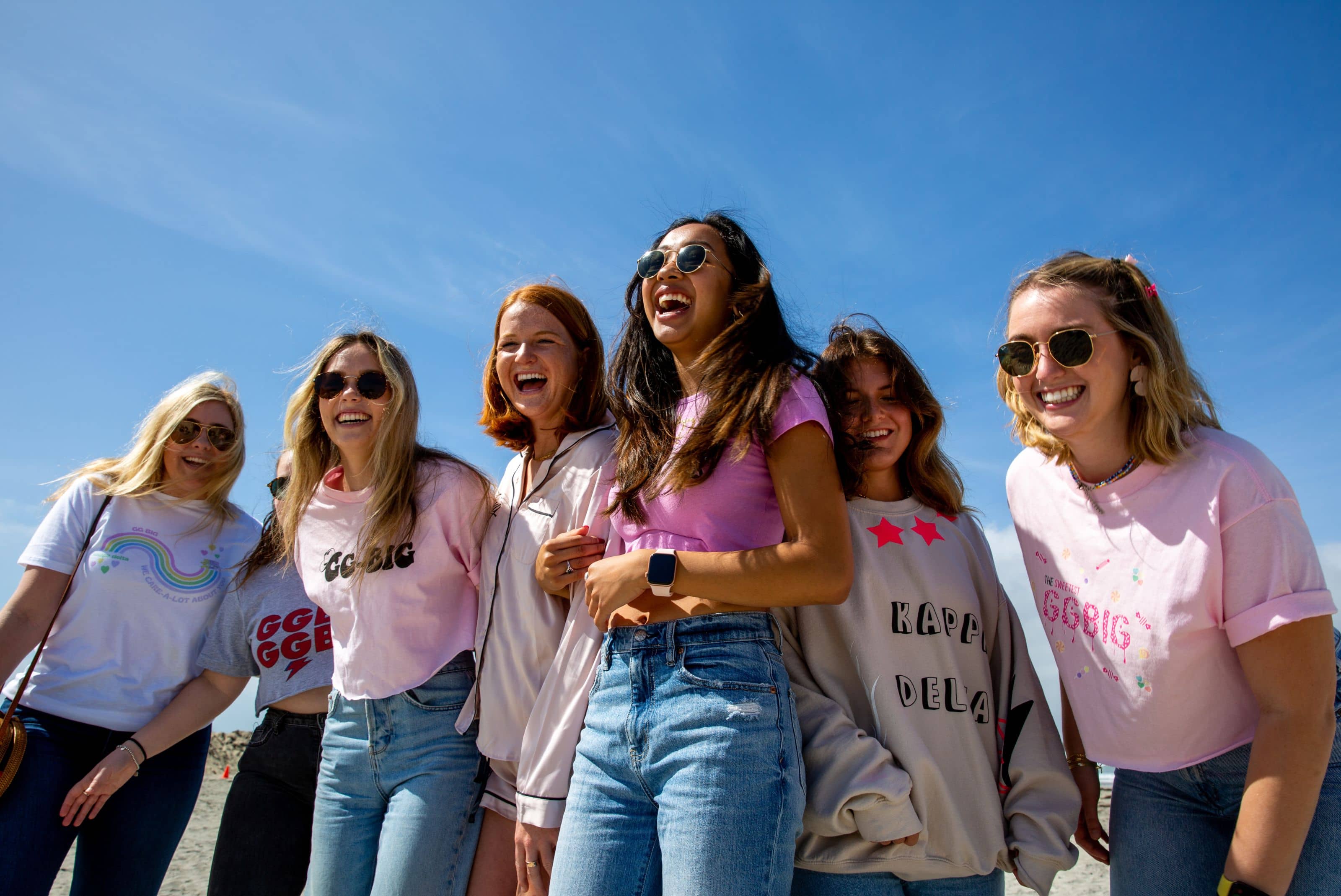 Kappa Delta Sorority Sisters posing for photo outside