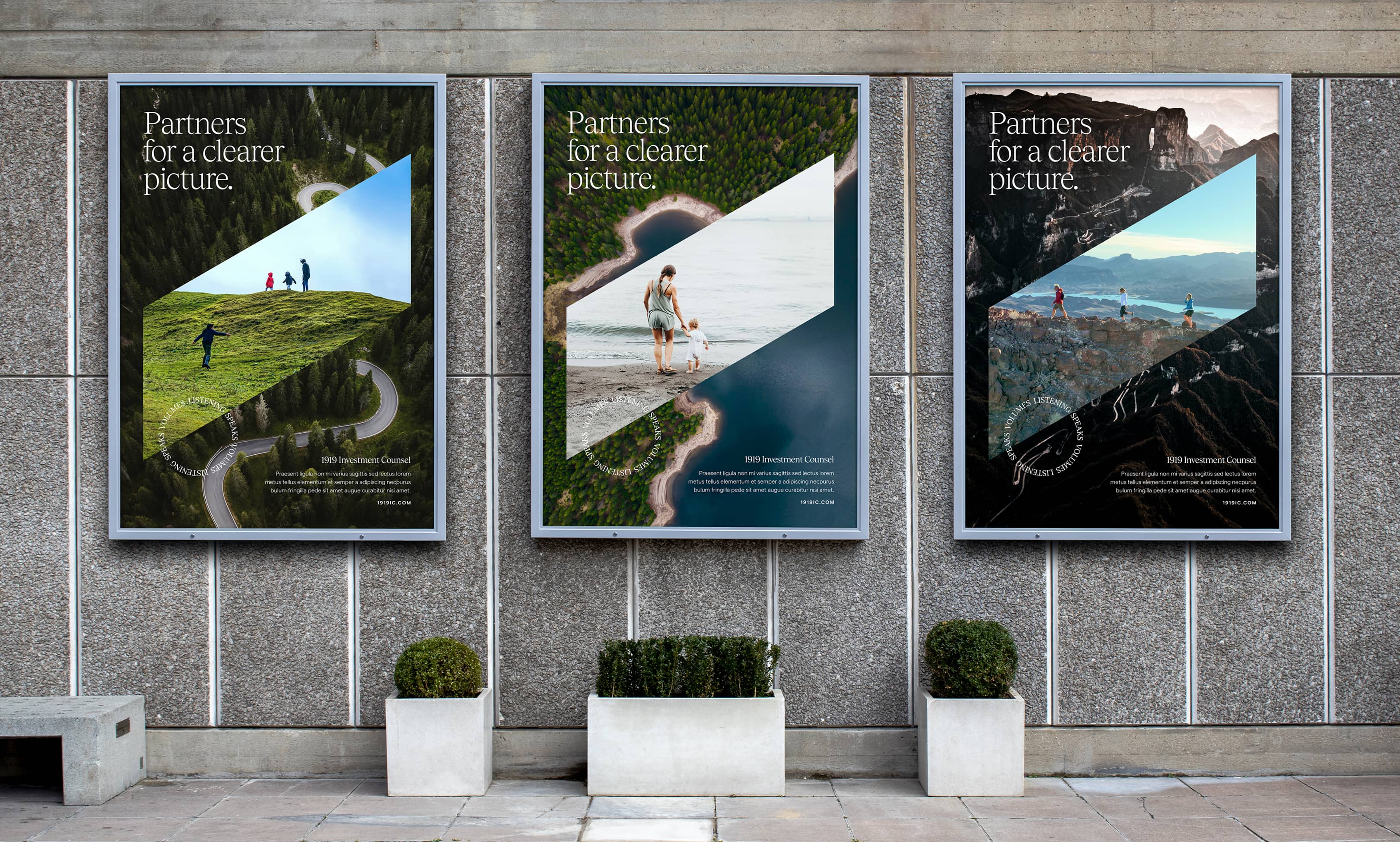1919 Investment Counsel three poster mockup