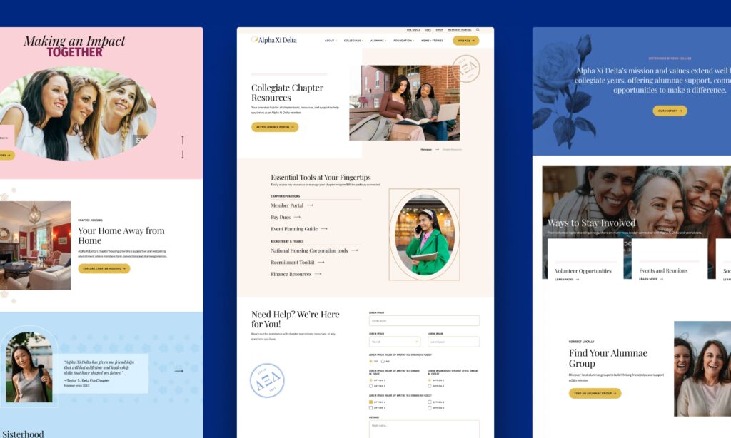 Alpha Xi Delta Web Design by Push10 Agency