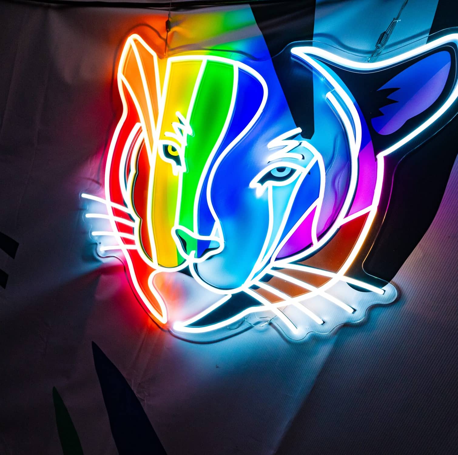 PUA Every Voice client image of LED Every Voice tiger logo lit up