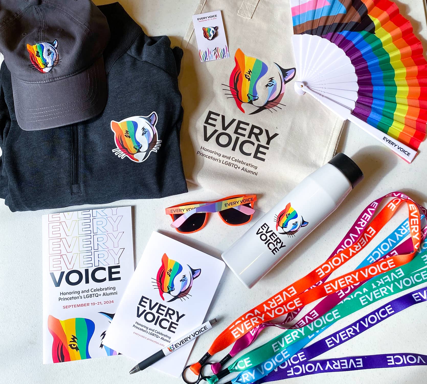 PUA Every Voice image of all made merchandise