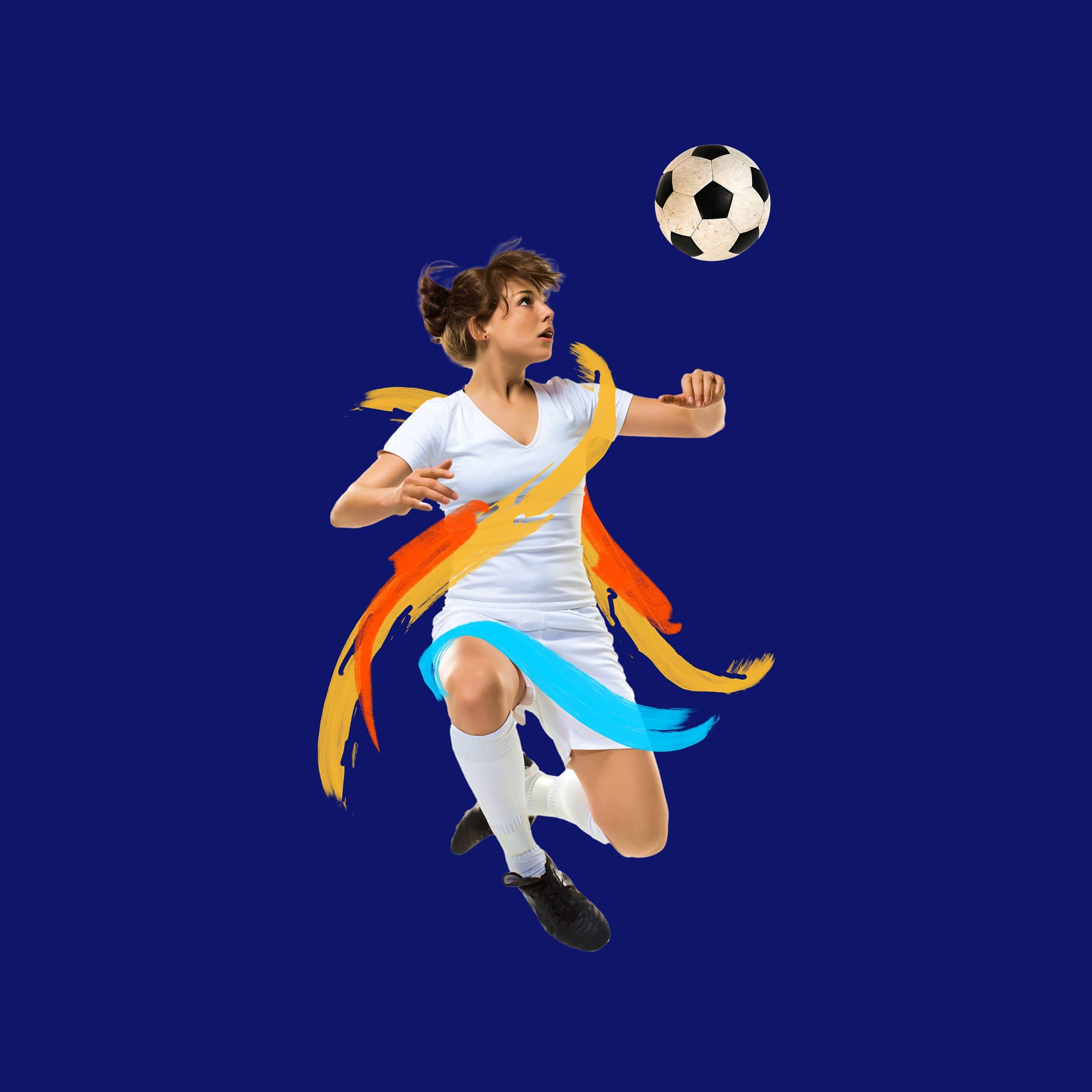 USSU brush stroke illustration action soccer player