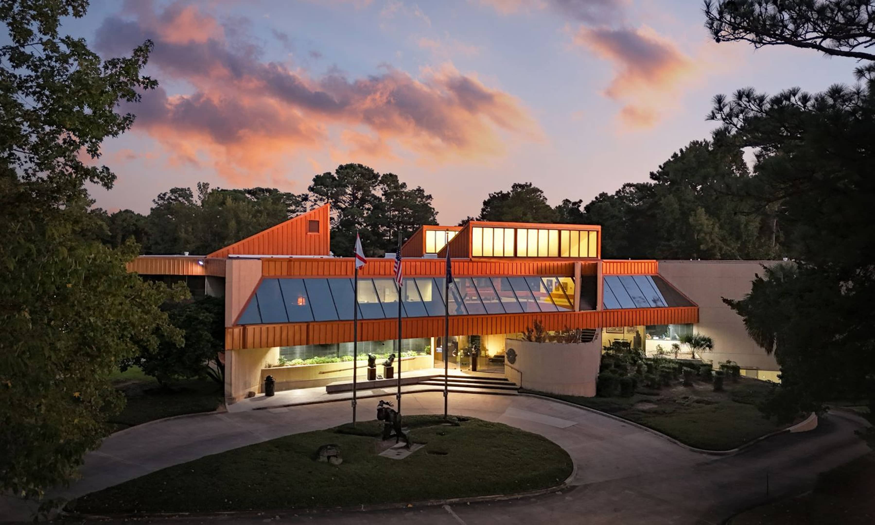 United States Sports University building at night
