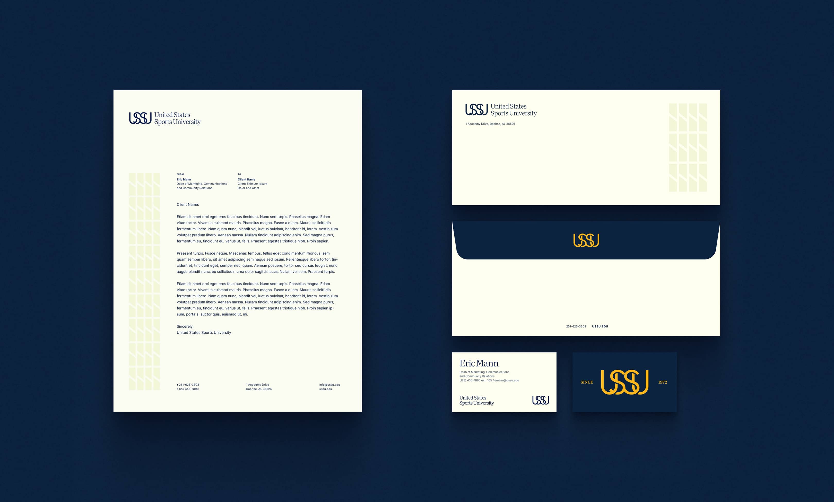 USSU stationary mockup