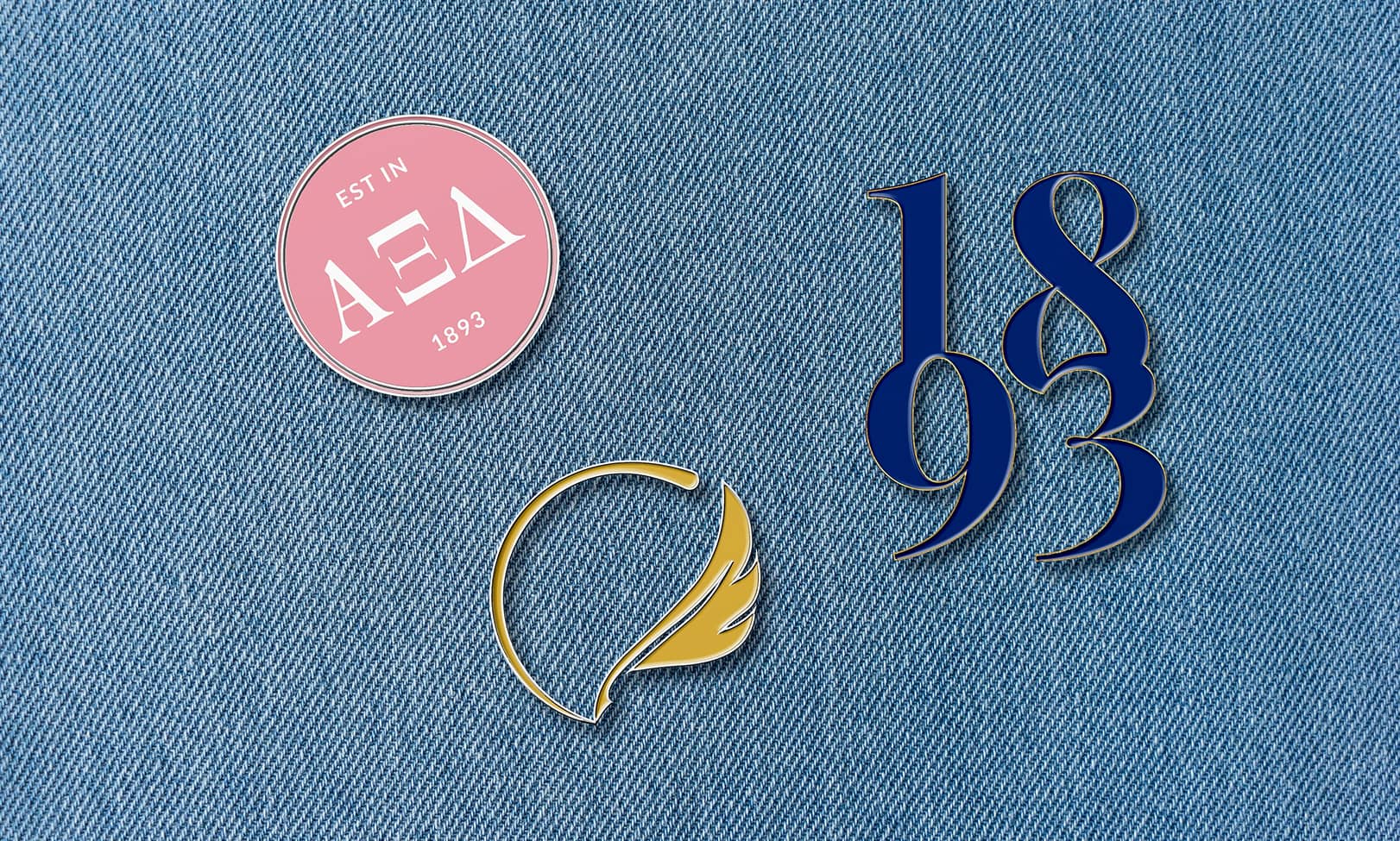 Alpha Xi Delta Visual Identity Design Pins