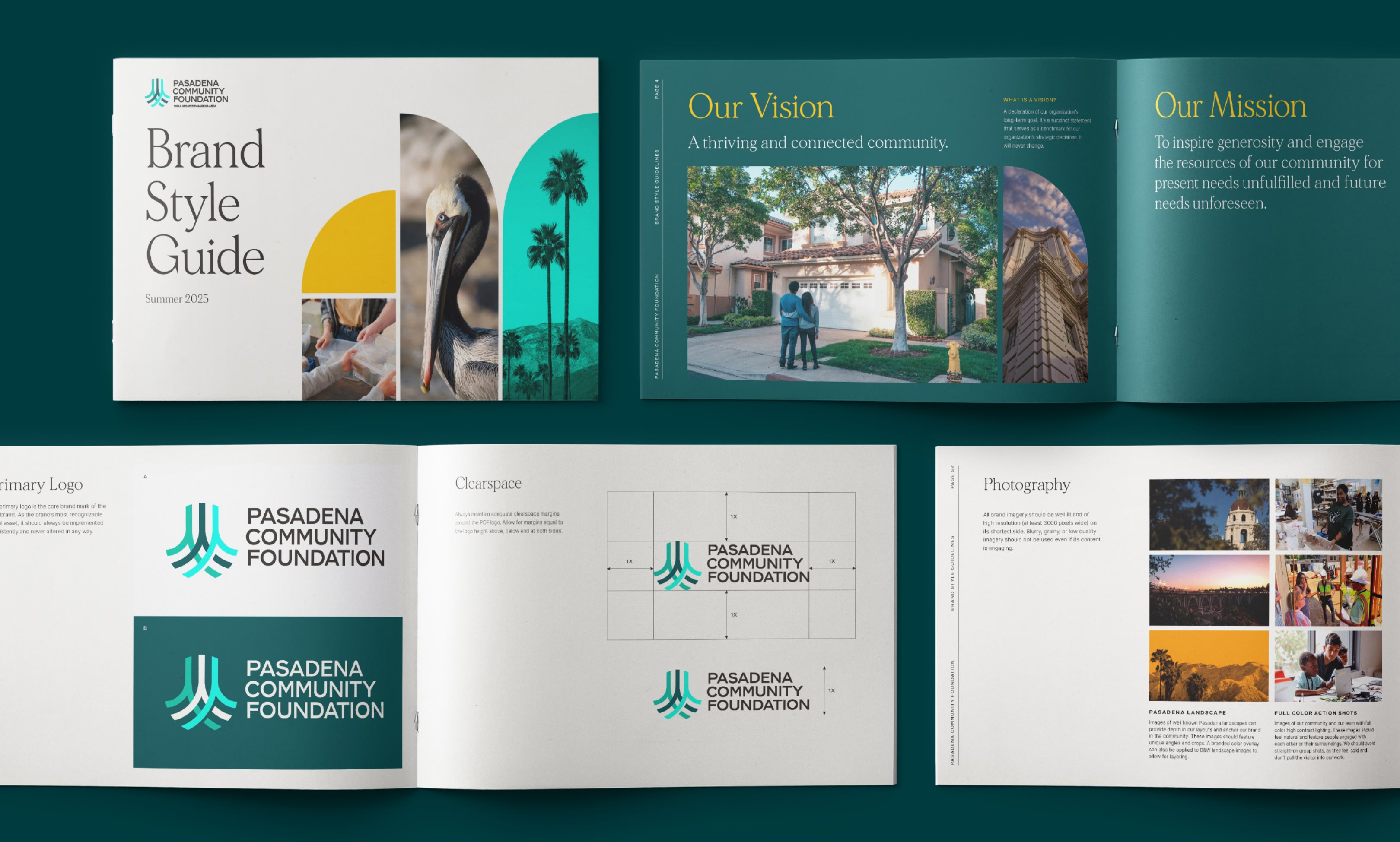 Mockup of the PCF new brand book