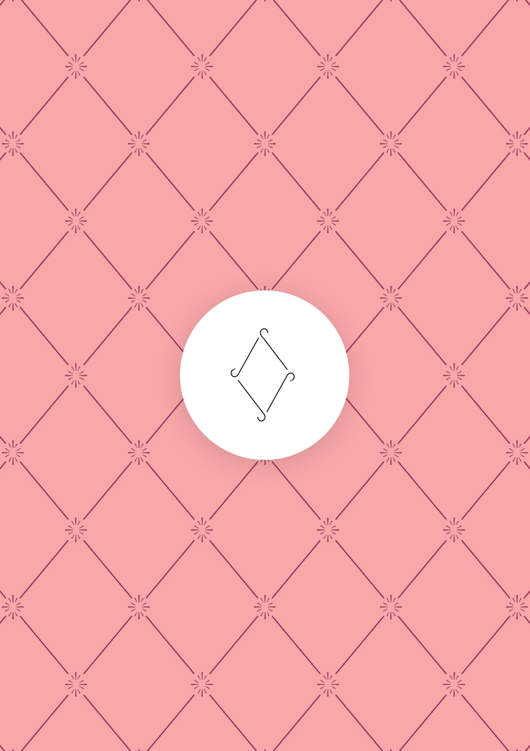 Branded diamond pattern and icon featuring custom graphics developed for the sorority’s visual identity.