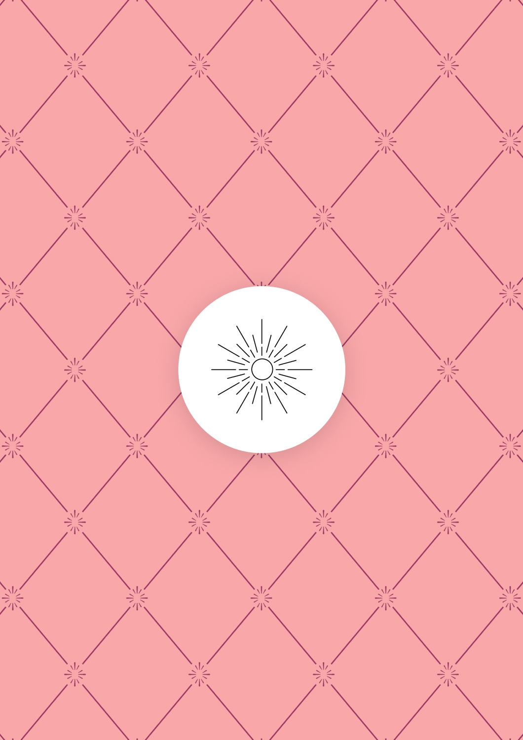 Branded pattern and icon featuring custom graphics developed for the sorority’s visual identity.