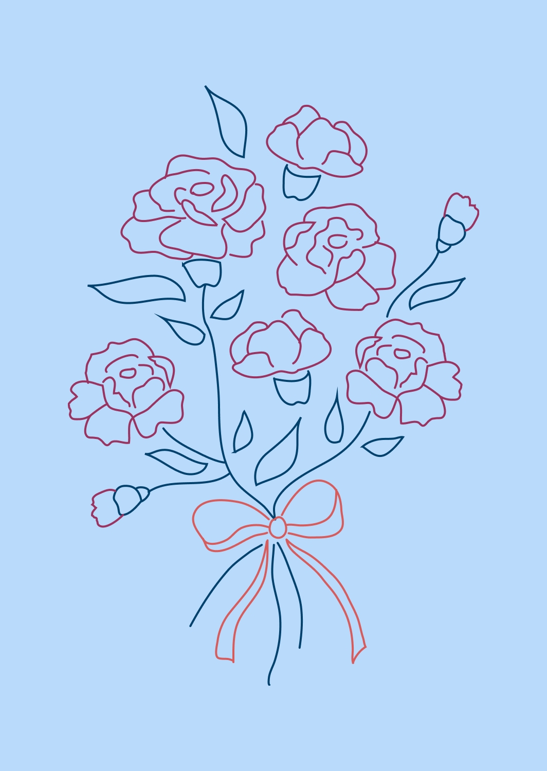 Custom flower illustration developed as a distinctive element of the sorority’s brand identity.