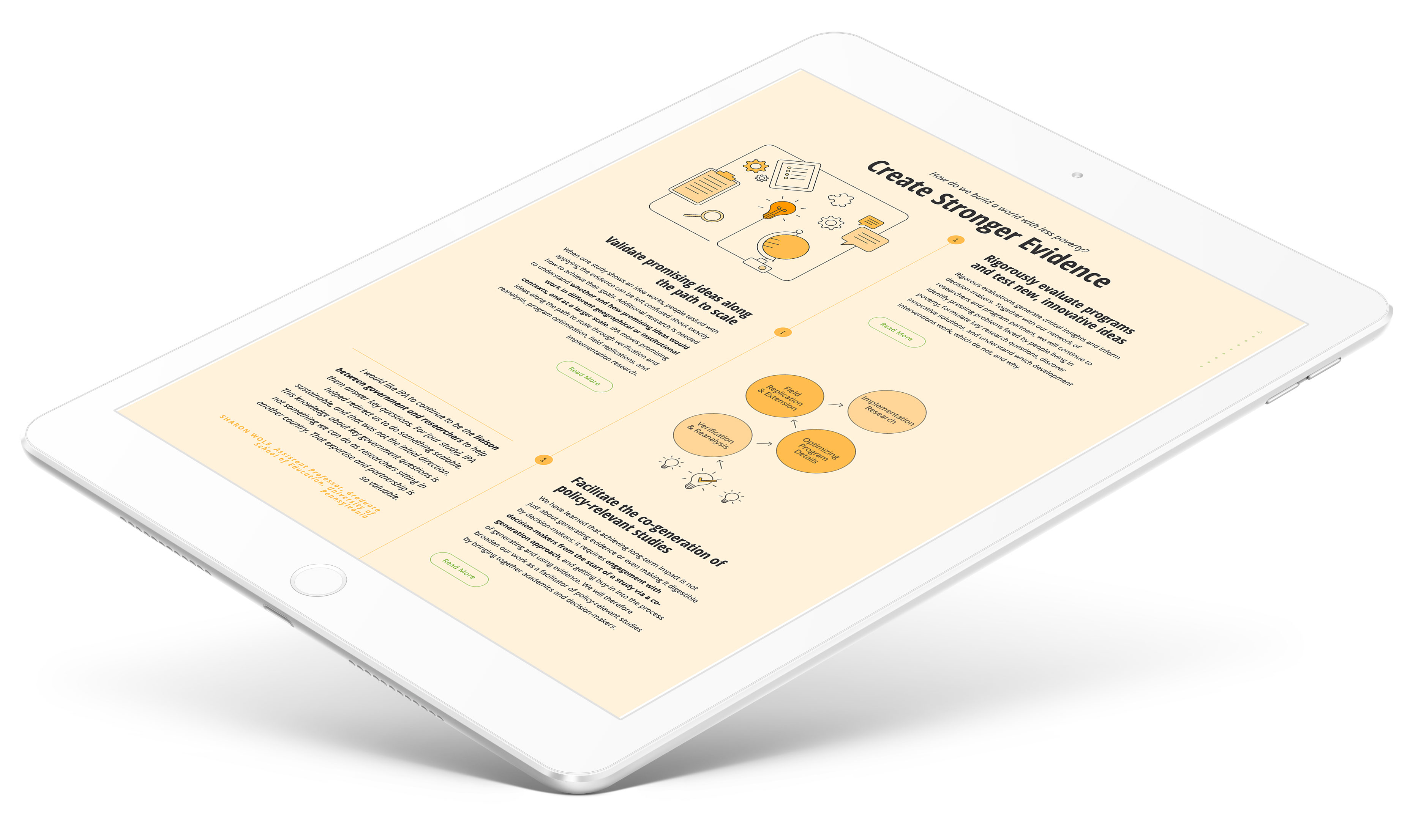 IPA Website Design Infographic on Tablet