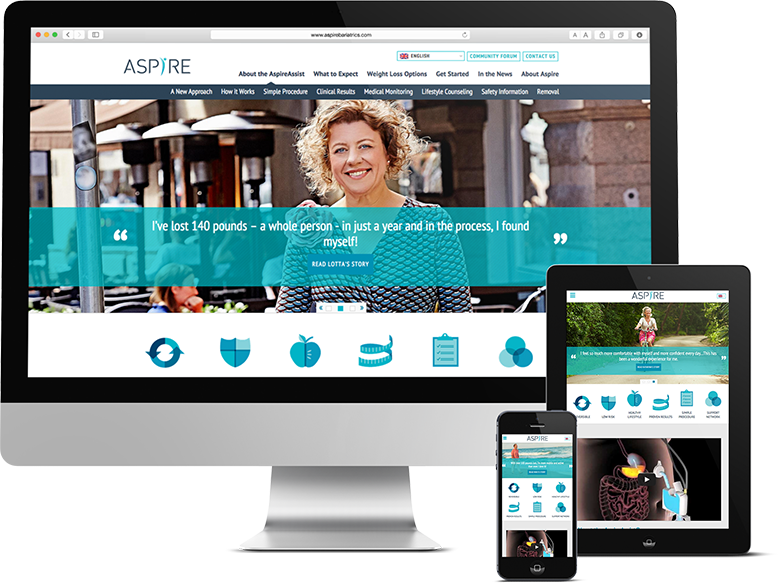 Healthcare responsive website on mobile, tablet, and desktop computer