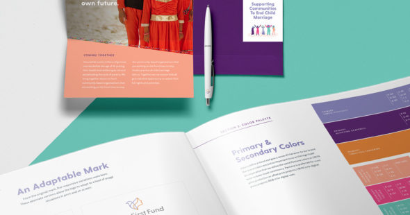 Custom Branding Strategy and Design shown on stationary and brand book for Philadelphia nonprofit