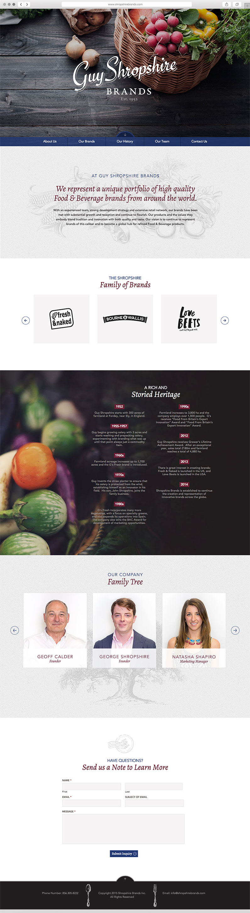 User Friendly Web Design for the Food and Beverage Industry by Push10, Guy Shropshire brands website
