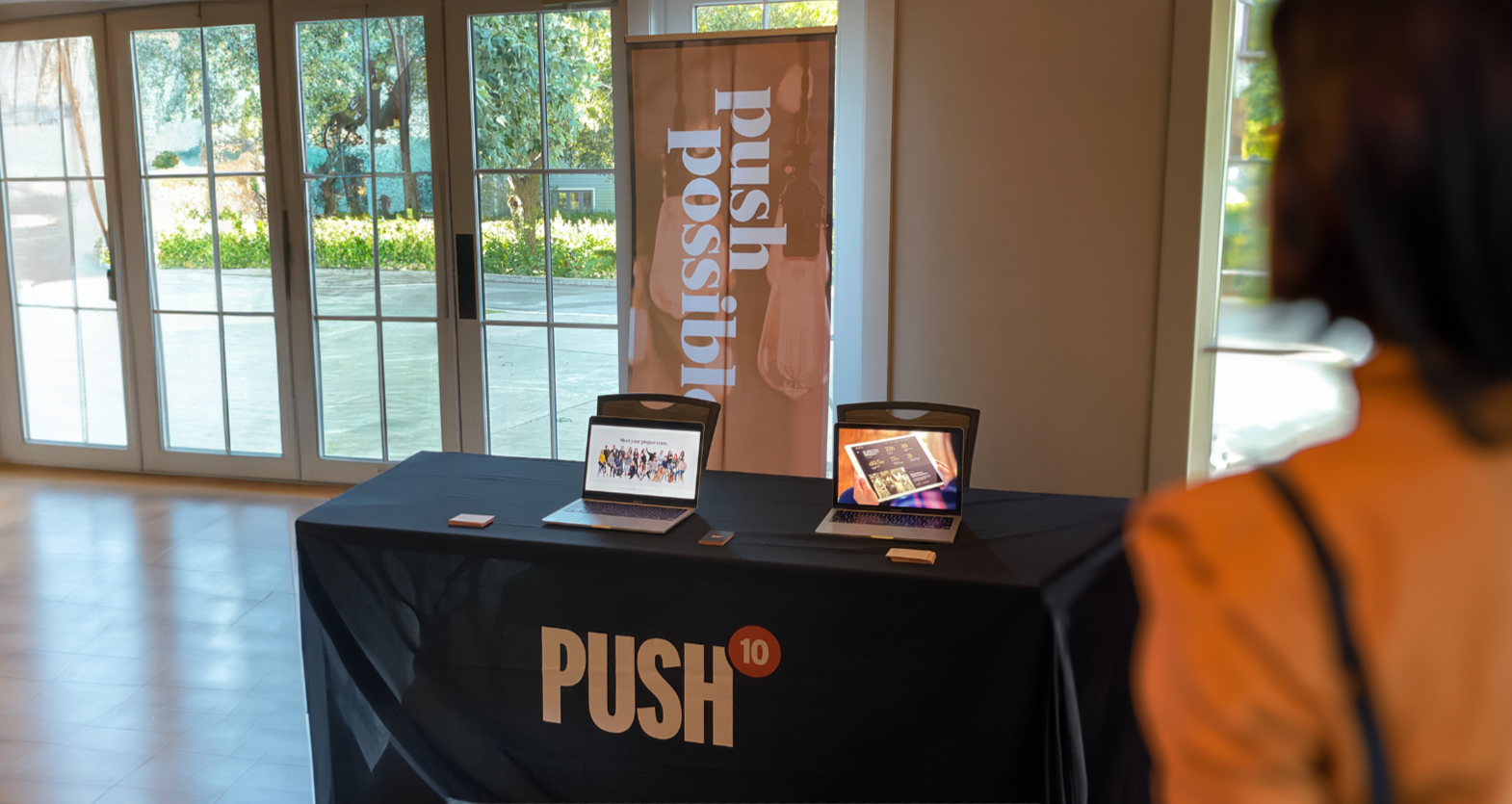 Push10 Branding Agency partnership table setup in Austin Texas for Philanthropy Southwest Conference in October