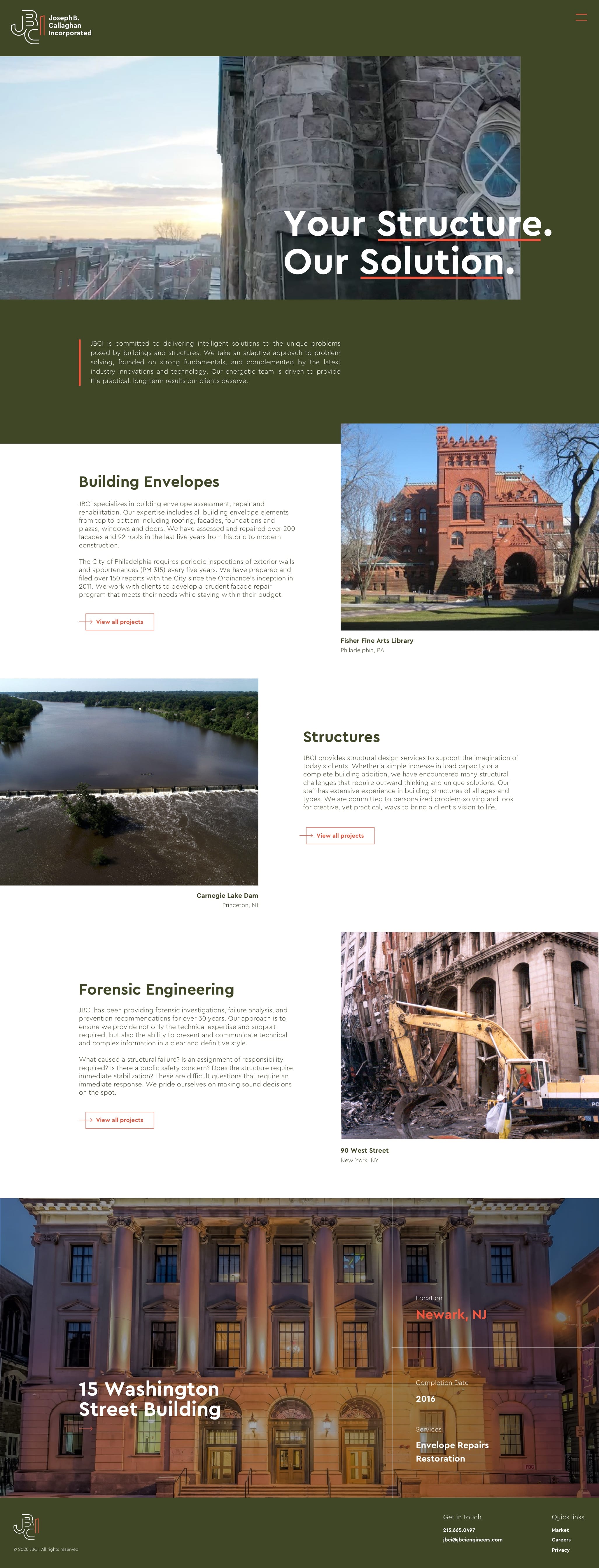 Web Design for JBCI, a Philadelphia Structural Engineering Company