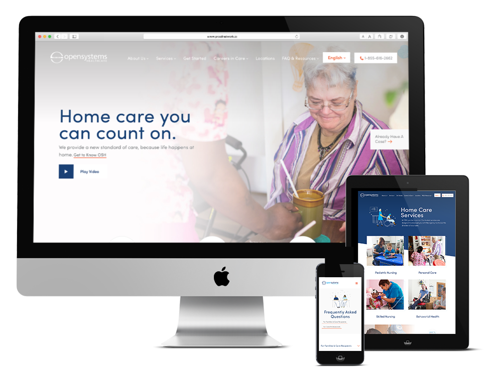 Responsive website design for Open Systems Healthcare, a Philadelphia-based healthcare service