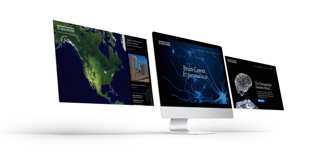 Desktop web design interface for The Sontag Foundation
