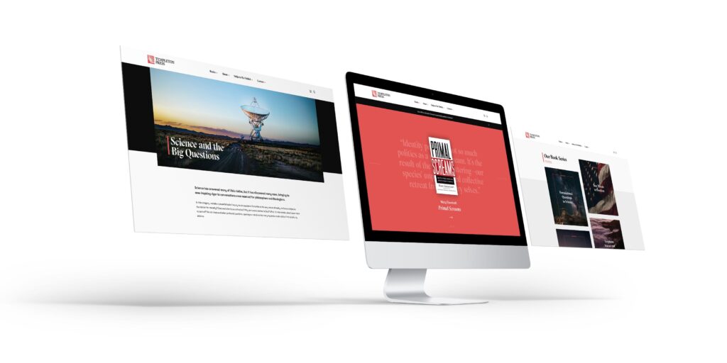 Desktop web design for Templeton Press