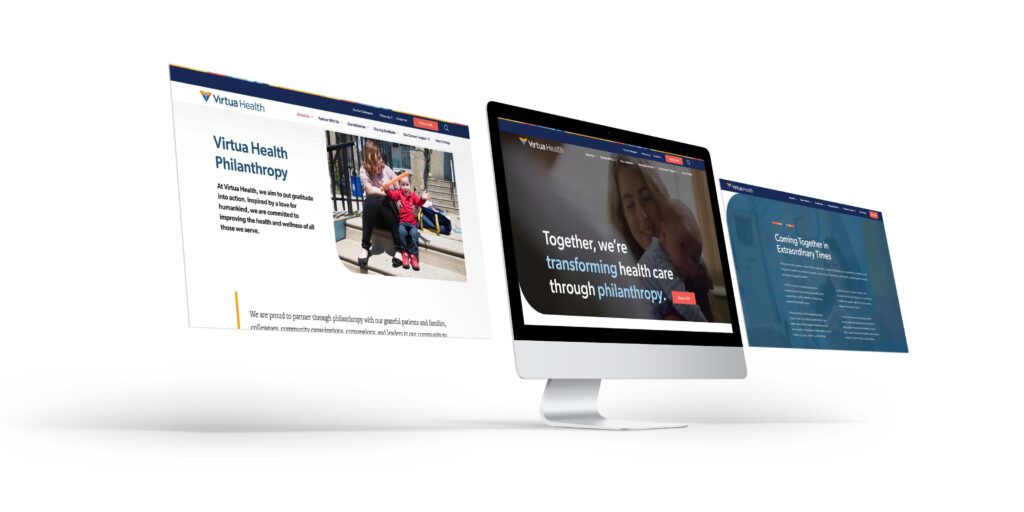 Desktop web design for Virtua Health Foundation