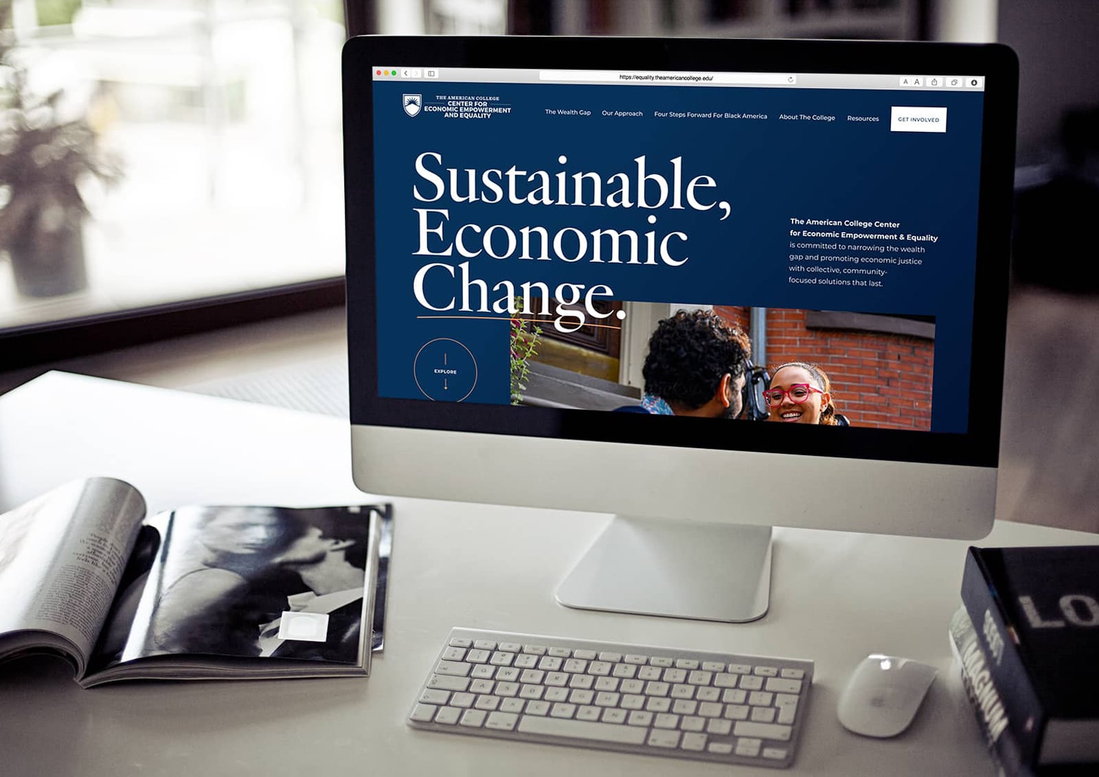 nonprofit web design homepage shown on desktop