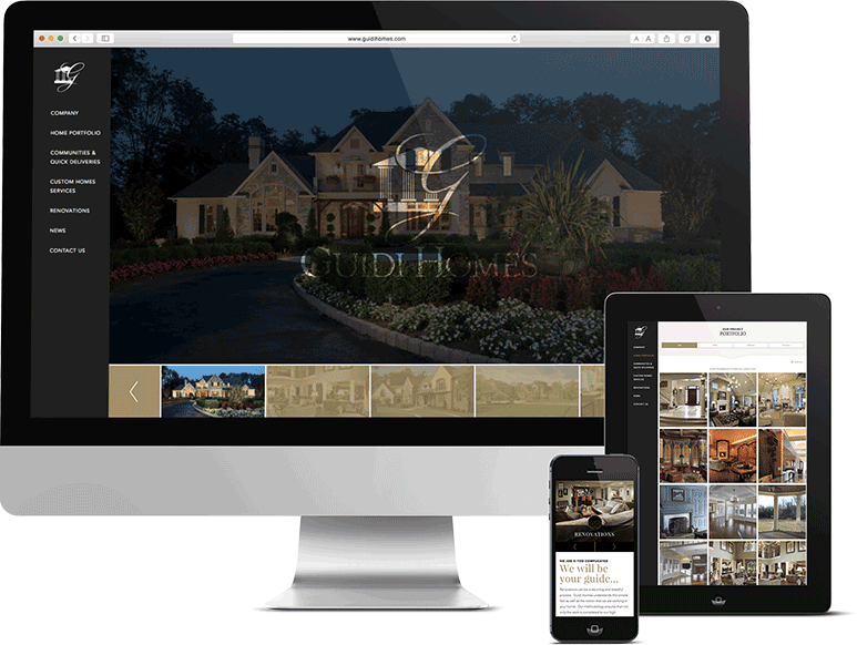 Responsive website design and development for Philly construction firm, guidi homes, guidi, guidi website, push10, push10 web development, responsive web design