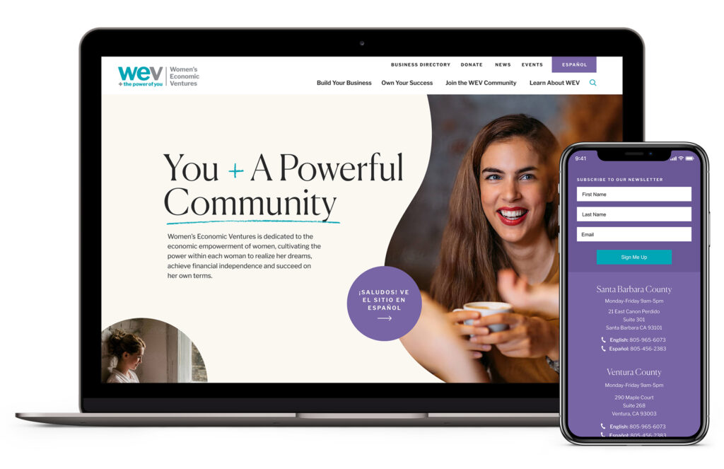 Responsive web design for Women's Economic Ventures